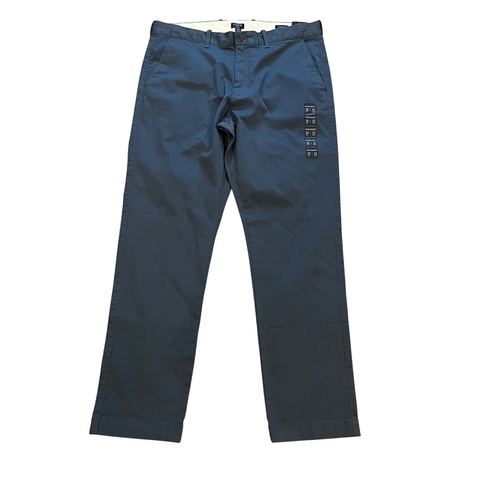 J.Crew Flex Straight Fit Chino Pants Navy Blue 35x32 H3186 New